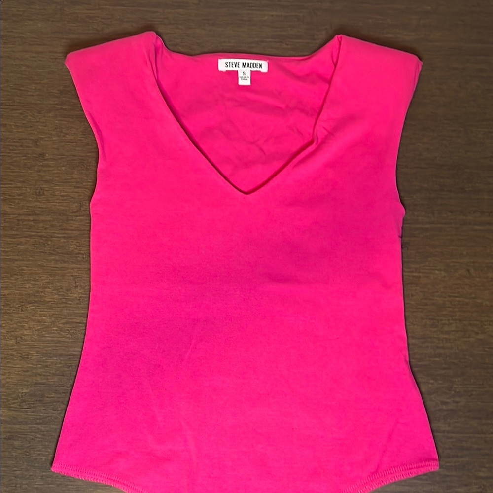 Steve Madden Pink V Neck Bodysuit